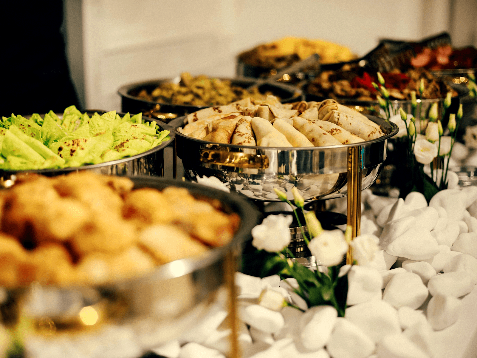 Premium food station display at an elegant event